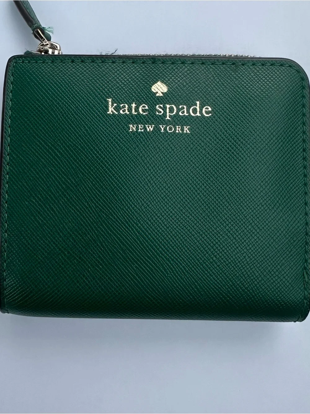 Kate Spade Schuyler Small L-Zip Bifold Wallet in Deep Jade